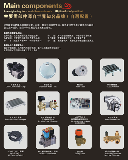 瑞馬燃氣壁掛爐,零配件